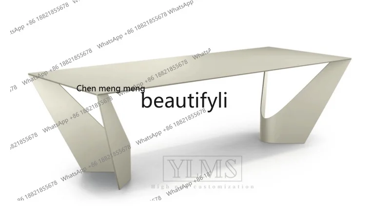 

Modern Minimalist Italian Dining Table Special Shaped Table Rectangular Piano Paint Desk