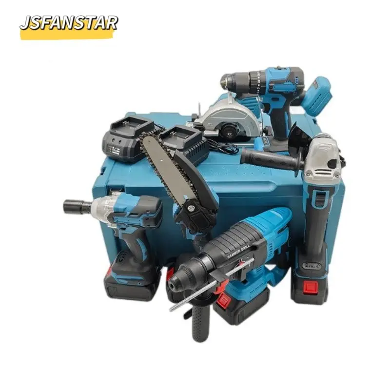 Power Tool Kit Battery Toque Cordless Drill Machine Wrench Socket Combo Set