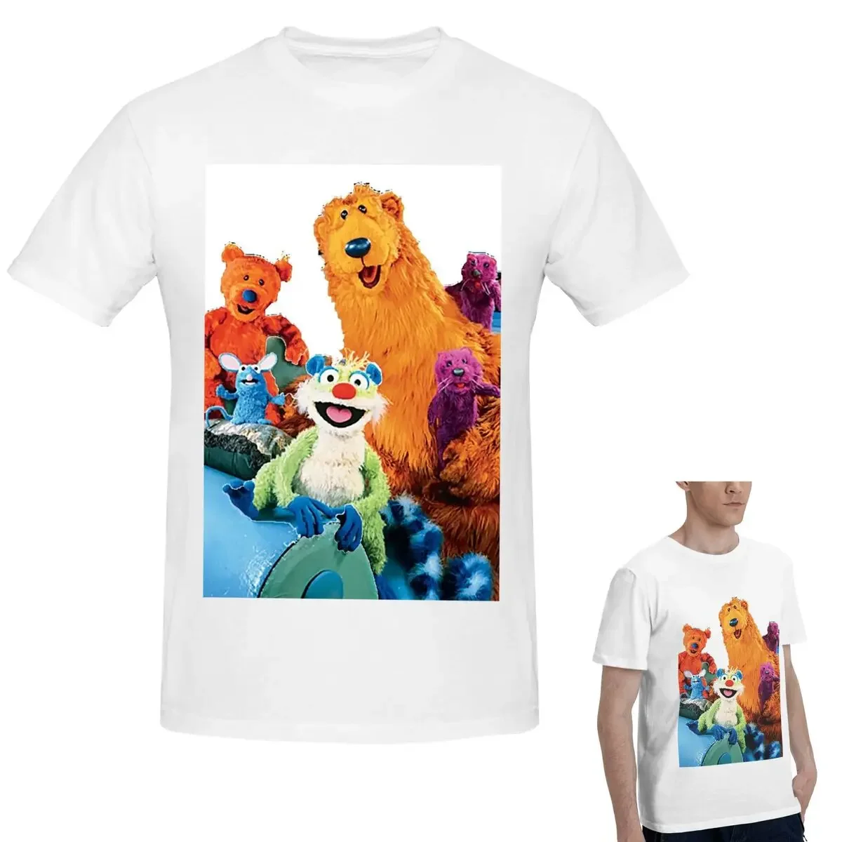 

100% Cotton Bear In The Big Blue House T-Shirt Men's Classic Oversized T Shirt Men O-Neck Summer Shirts Tops S-6XL