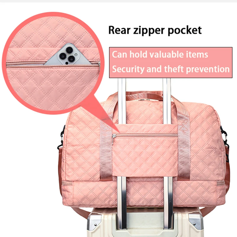 حقيبة أمتعة سفر عصرية متعددة الوظائف مع حجرة أحذية مستقلة، مناسبة للسفر والرياضة واللياقة البدنية والتخييم