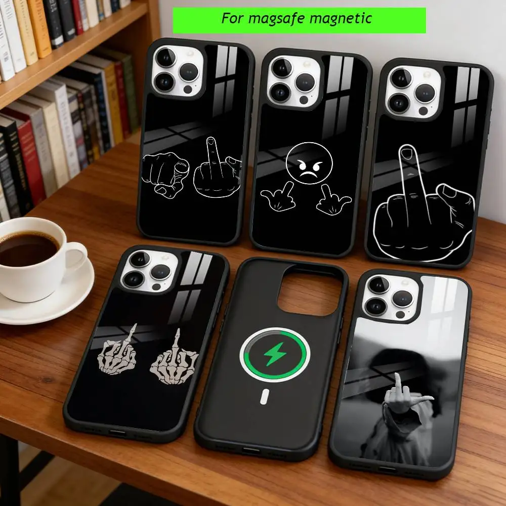 

classic gesture Phone Case For iPhone17,16,15,14,13,12,11 Plus,Pro Magnetic For Magsafe Wireless Charging
