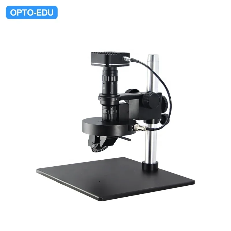 New OPTO-EDU A21.1611 2D/3D Auto Rotate Zoom Video Microscope Dual Light