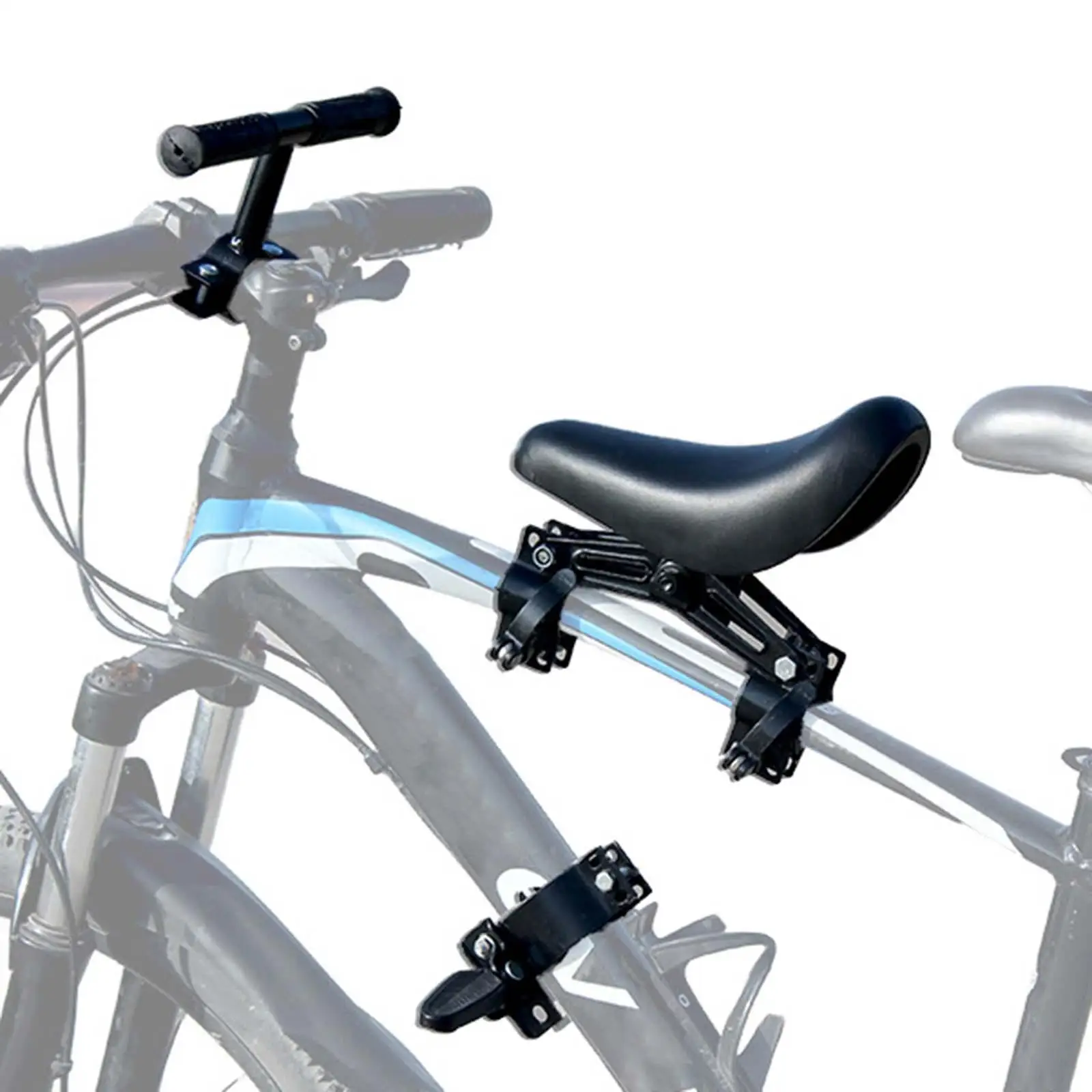 MTB Kid Bicycle Seat with Handlebar and Foot Pedals Easily Install Foldable Pedal Accessories Detachable for Children 2-5 Years