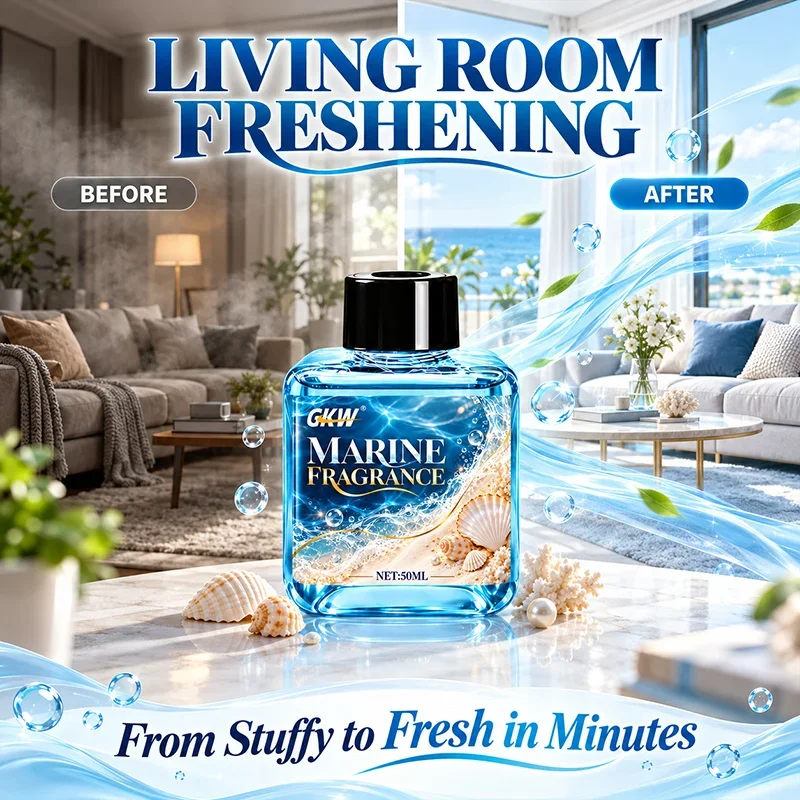 50ml Ocean Diffuser - Fresh Marine Scent for Car, Closet, Bedroom & Bathroom. Refreshes Any Space for A Calm, Relaxing Vibe