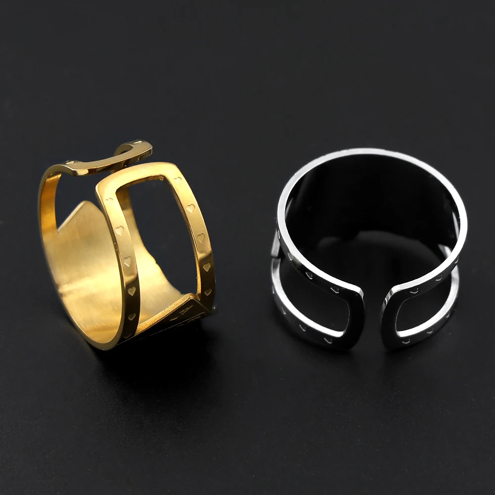 New Design Stainless Steel Lucky Poker Rings For Men Women Punk Playing Card Spade Finger Opening Ring Good Luck Jewelry Gifts