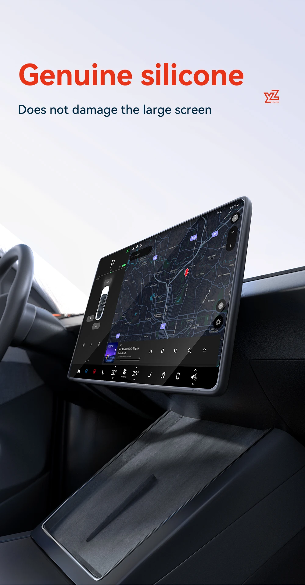 YZ Für Tesla Model 3 Y/YL Highland Juniper 2021-2026 TPU Schutzabdeckung Zentrales Steuerungsdisplay Navigationsbildschirm-Schutzfolie – Detail 6