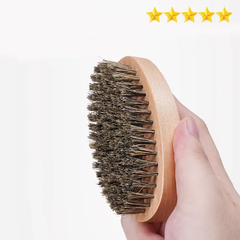

【Hot sales】Bristle Brush Solid Wood MEN'S Beard Personality Styling Cleaning Tool Beard Comb Brush