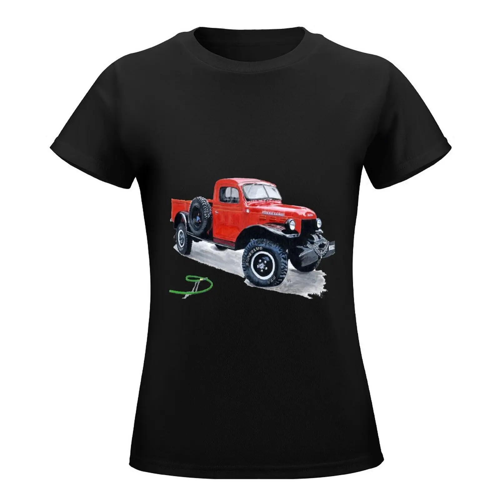 Antique Power Wagon T-Shirt lady clothes cute tops Summer Women's clothing