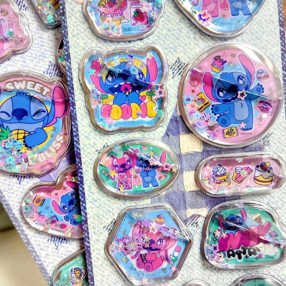Disney Stitch 3D Shake Stickers DIY Notebook Album Diary Handbook Decorations Cute Anime Stationery for School Students