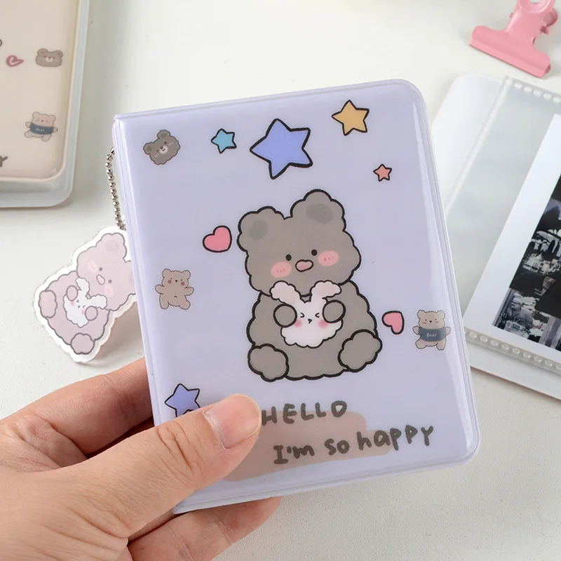 36 Pockets 3 Inch Photo Album Photocard Holder Cartoon Coffee Bear Photo Card Binder For Cards Kpop Cute Mini Album Photocards