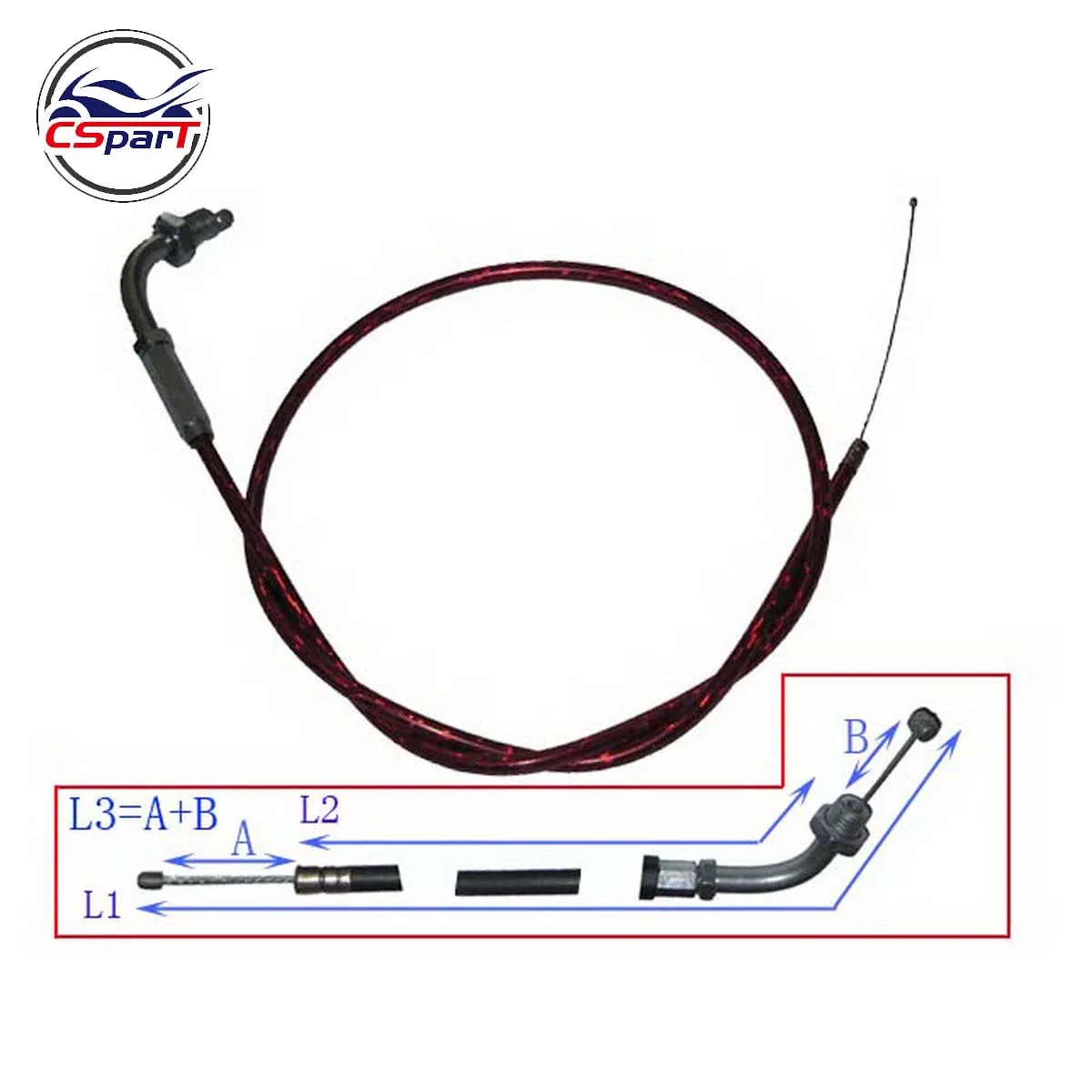 

95CM 37.4 Inch Red Curve Throttle cable XR CRF 50 80 90CC 110CC 125CC 140CC Dirt Pit Bike Parts