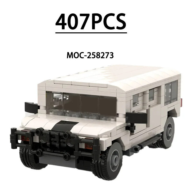 moc-258273-building-block-pickup-truck-car-model-ornament-407-pieces-children's-educational-birthday-christmas-new-year-toy-gift