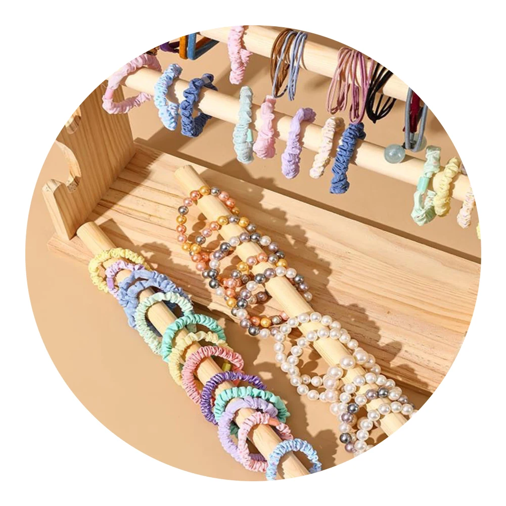 Expositor de Pulseras de Madera de 3 Niveles, Organizador de Joyas