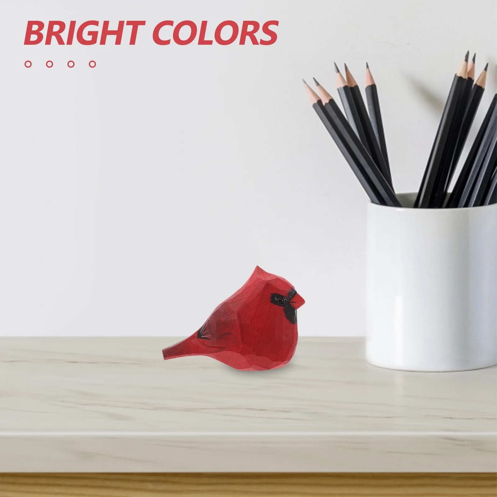 

Hand Carved Mini Wooden Cardinal Bird Sculpture Christmas Holiday Shelf Desk Mantel Decor Small 3D Wood Bird Sculpture