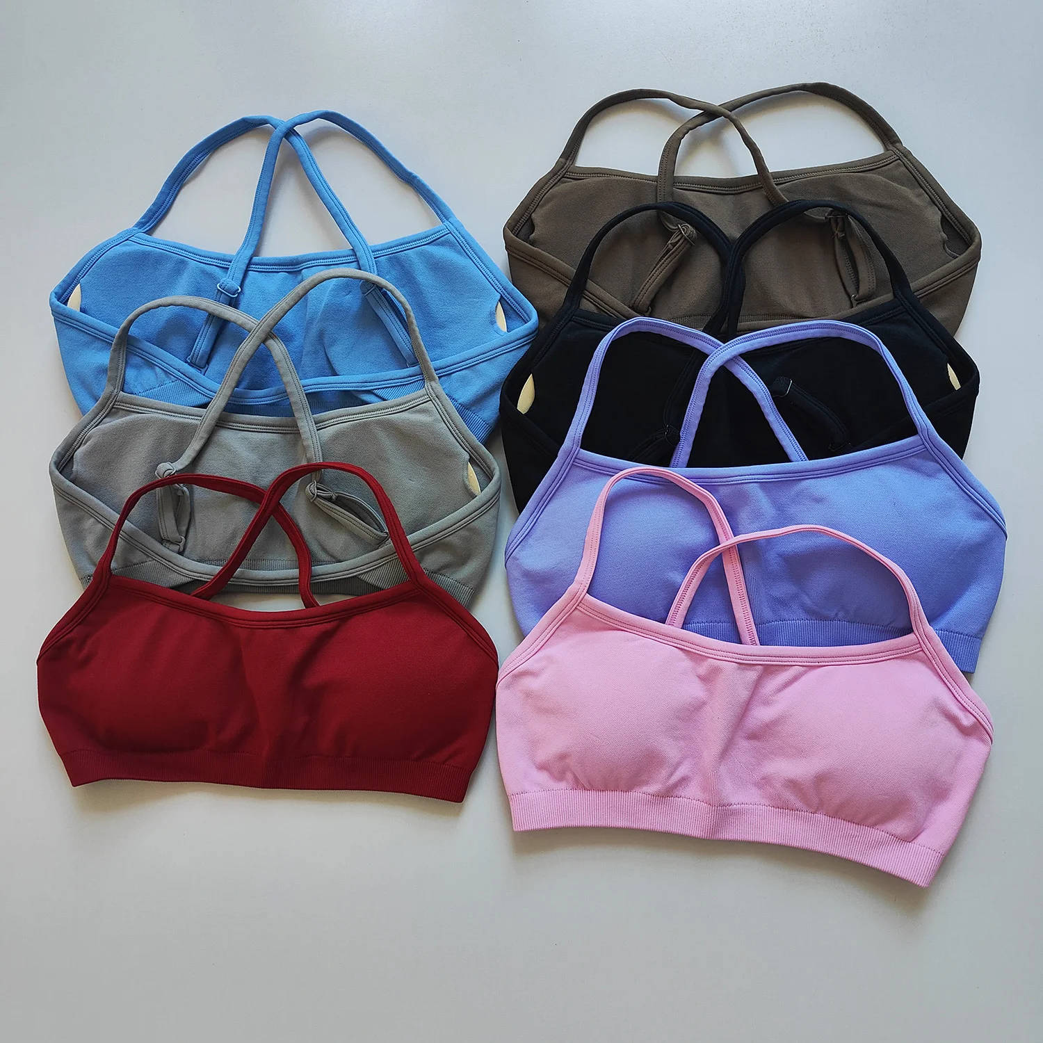 

Бесшовный женский спортивный бюстгальтер для йоги с открытой спиной, нейлоновый, дышащий, для бега и фитнеса, с подкладкой, сексуальное нижнее белье, топ для спортзала