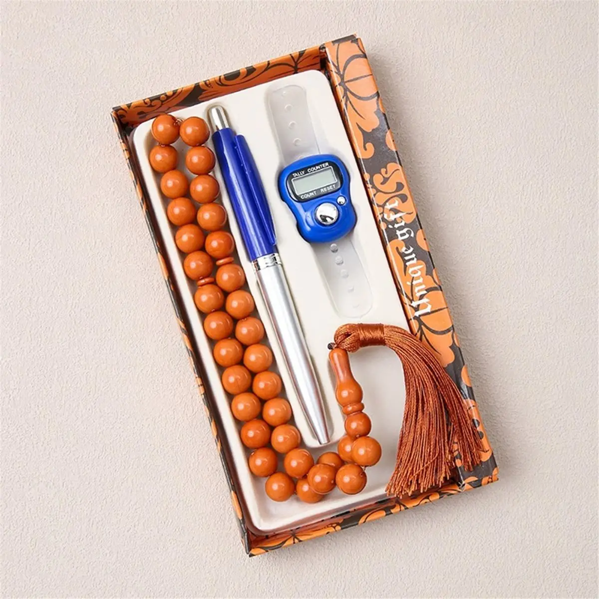 618 Mega Sale Crystal Tasbih Prayer Beads Set 3pcs Islamic Gift 33 Beads Muslim Rosary for Meditation & Compliant White