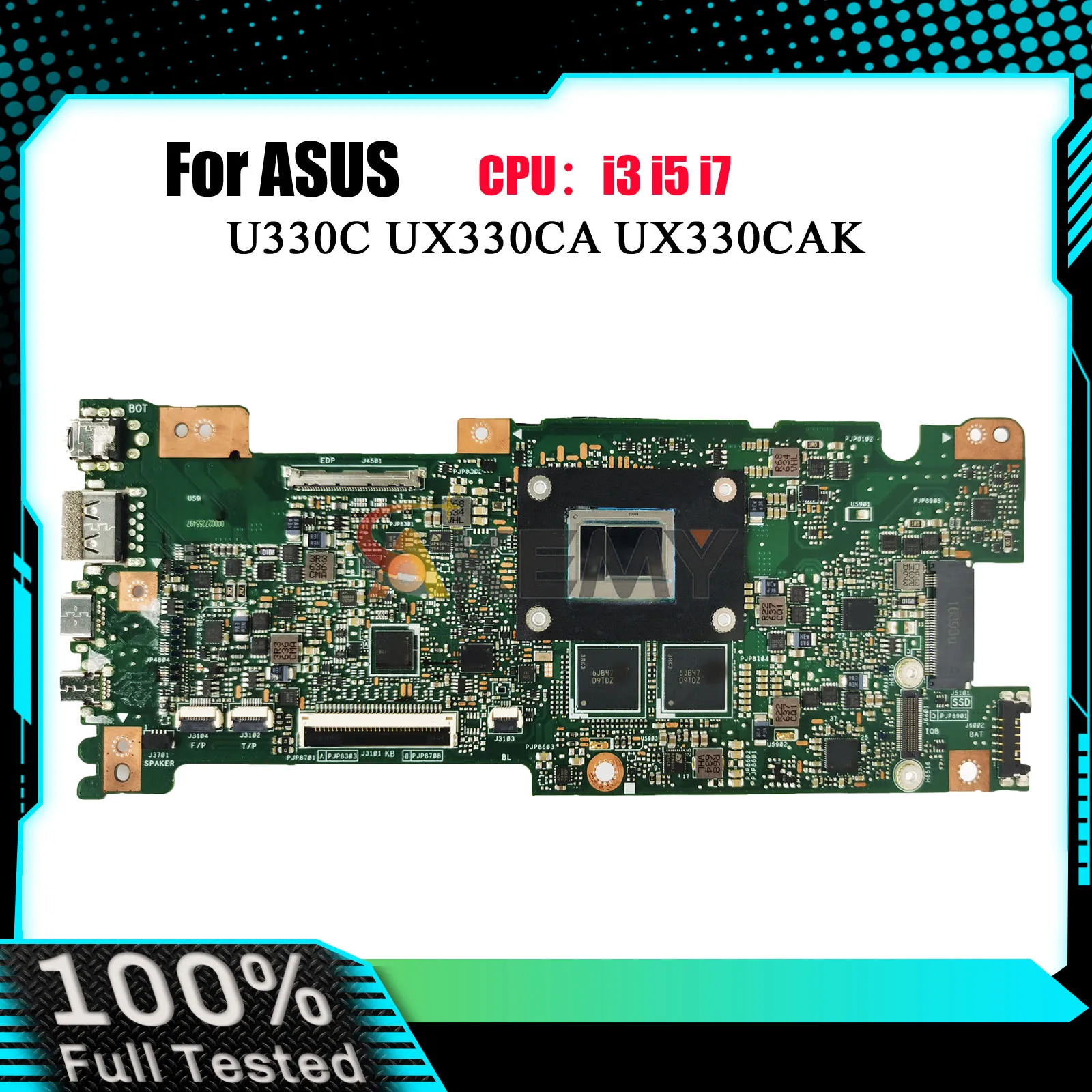UX330C UX330CA Notebook Mainboard For ASUS ZenBook UX330CAK UX330CA U330C Laptop Motherboard With i3 i5 i7 CPU 100% tests OK stk