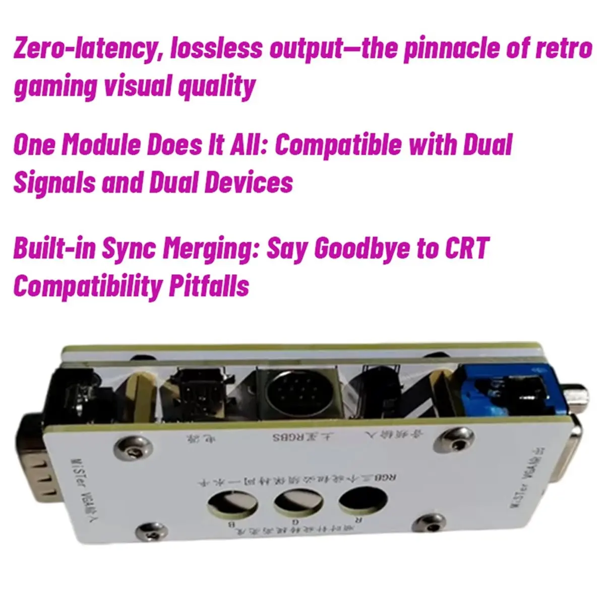 For MiSTer FPGA VGA Port to Port Output Module with Built-in Synchronous Merging Chip
