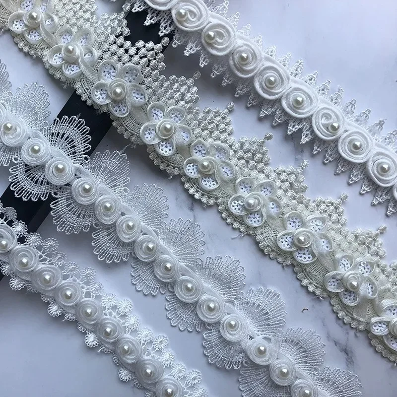 High End Lace Water-soluble Pearl Flower Stickers, Hand DIY Clothing, Formal Dresses, Wedding Dresses, Shoes, Hats, Accessories