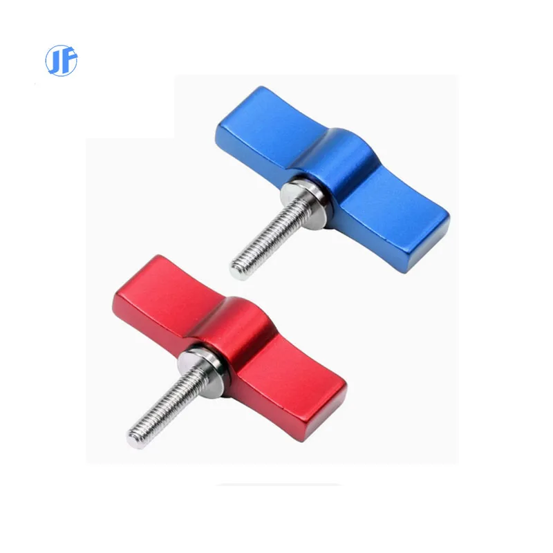 M5  Screw Red Handle Adjustable Stainless Steel Aluminum Oval Black Oxide 20mm 12mm Metric Inch Coating