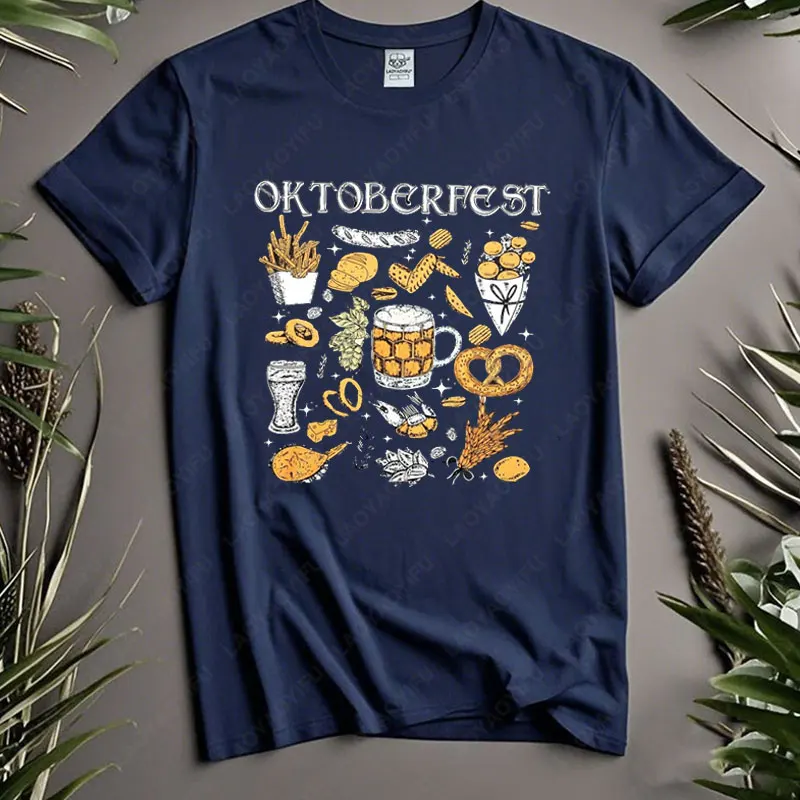مهرجان أكتوبر النساء الرجال الألمانية التي شيرت مهرجان أكتوبر زي مضحك الشرب الجرافيك تيز عادية بسيطة القطن قصير الأكمام بلايز #2