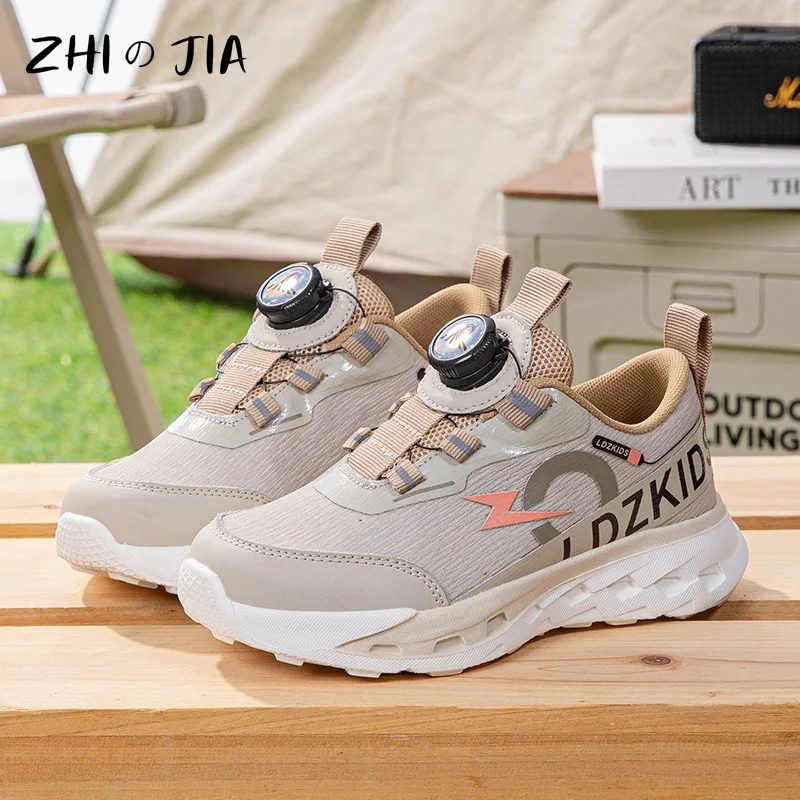 Children's Casual Student Outdoor Sneaker Spring New Lightweight Anti slip Campus Shoes Boys Rotating Buckle Running Shoes