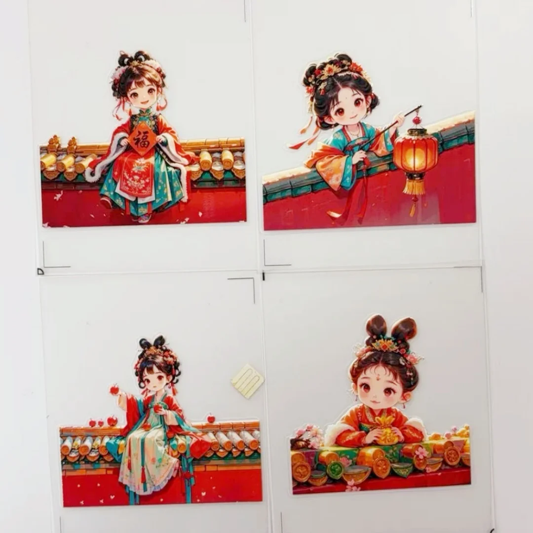 

12,8 новых 2 моделей, плоская наклейка DIY PET, антикварная маленькая красивая женская серия, задняя карта мобильного телефона, коллаж