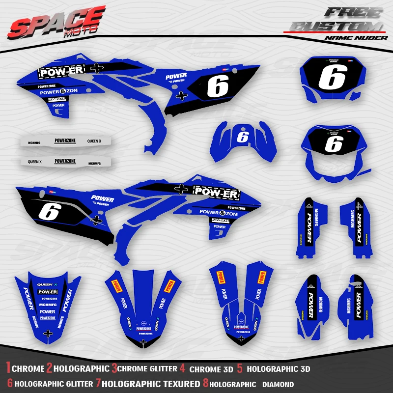 SPACE MOTO Custom Motorcycle Graphics Background Decals Stickers For YAMAHA 23-25YZF450 24-26YZF250