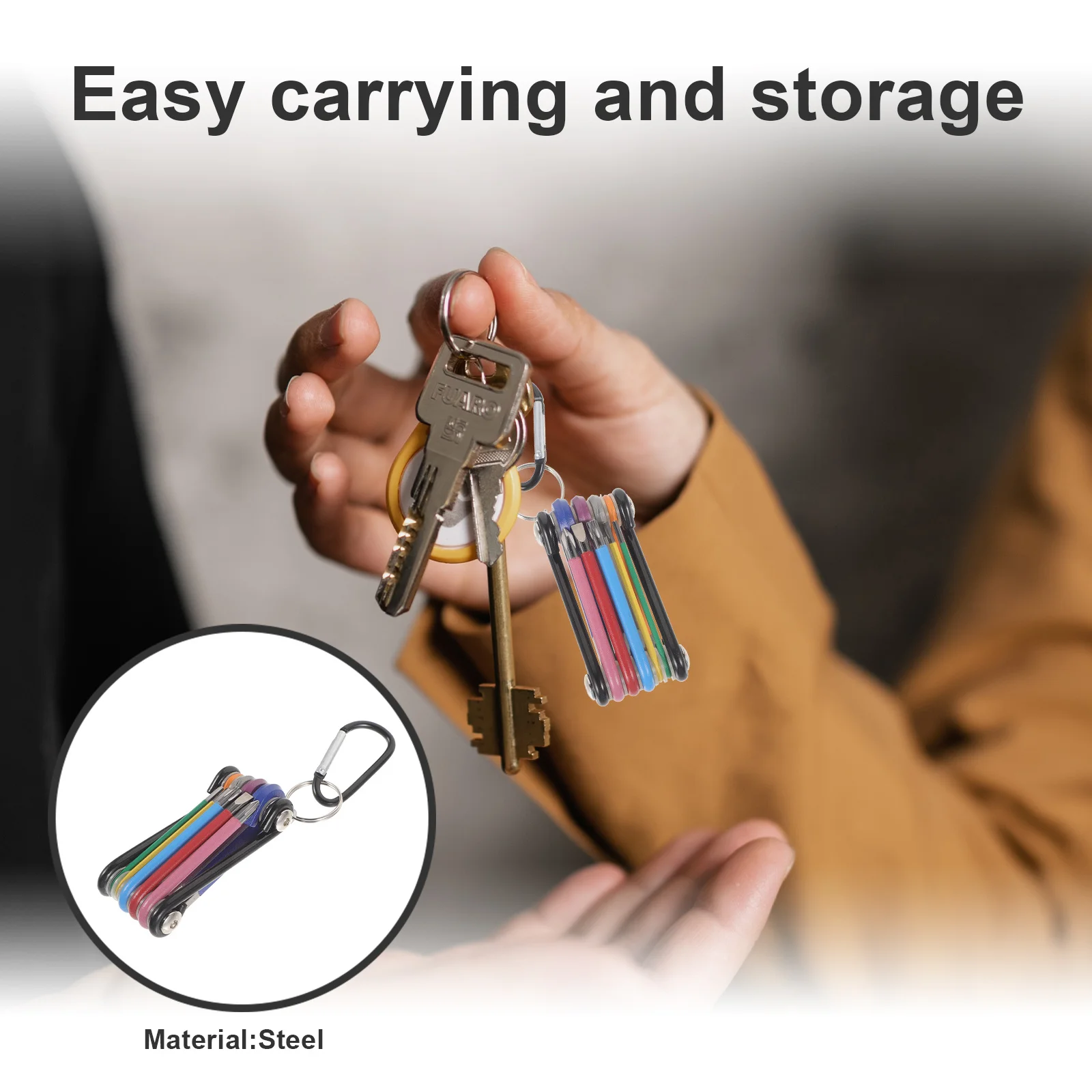 

1 set 1 Set Foldable Hex Key Set Colorful Compact Wrench Kit For Bicycle Repair Bathtub Maintenance Steel Multi-Size L-Key Tube