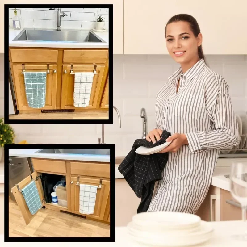 Towel Rack Over Door Towel Bar Hanging Holder Stainless Steel Bathroom Kitchen Cabinet Towel Rag Rack Towel Hanger image 5