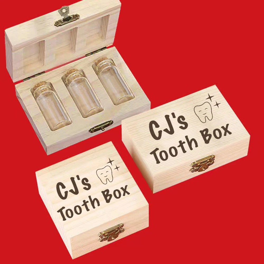 Custom Tooth Fairy Box First Birthday Gift Personalized Tooth Fairy Box Baby Gift Box Memory Box for Baby Wooden Trinket Box