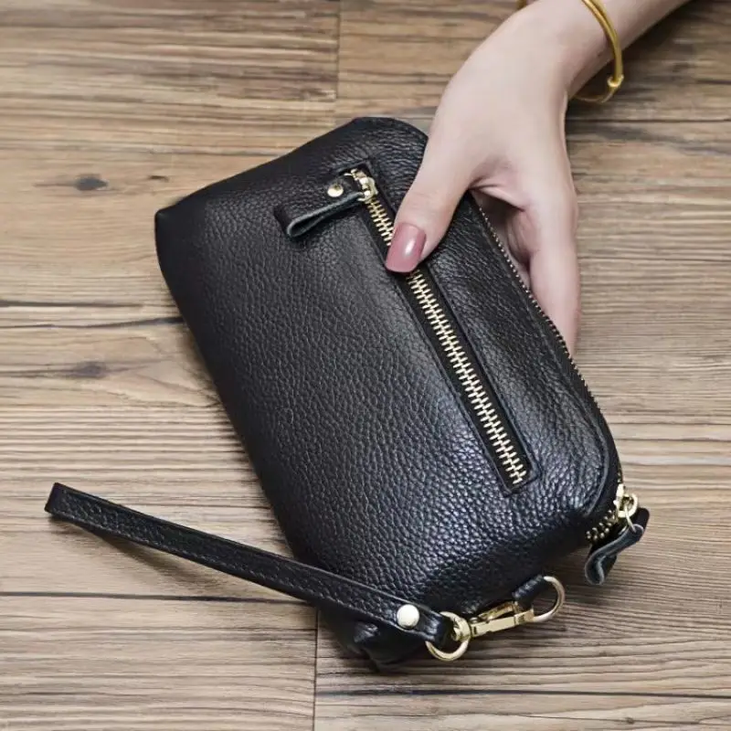 New Europe and the United States long purse large capacity female zipper coin purse multifunctional hand bag lady mobile phone b