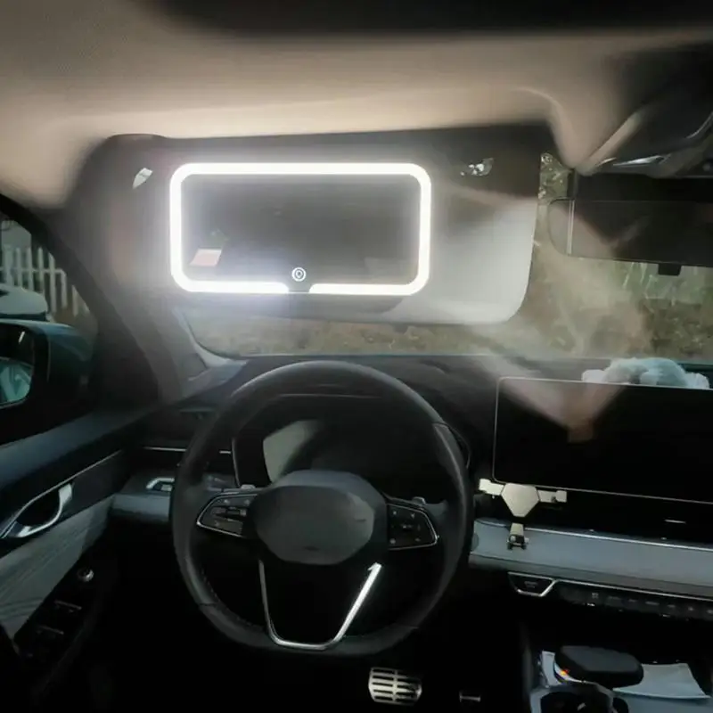 Car Vanity Mirror With Lights Rechargeable Car Sun Visor Vanity Mirror Car Mirror Vanity Car Makeup Mirror Sun-Shading Cosmetic