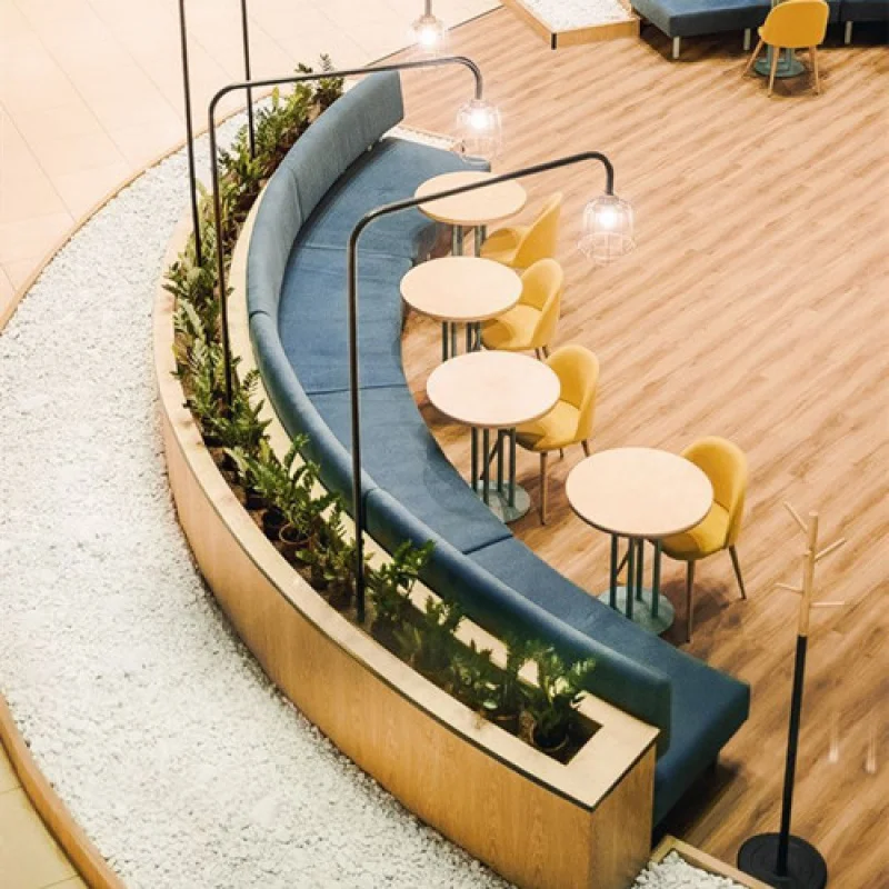 custom.Modern Wooden Restaurant Furniture Cheap Hot Sales Fast Food Commercial Green Table Booth Seating Dining Set
