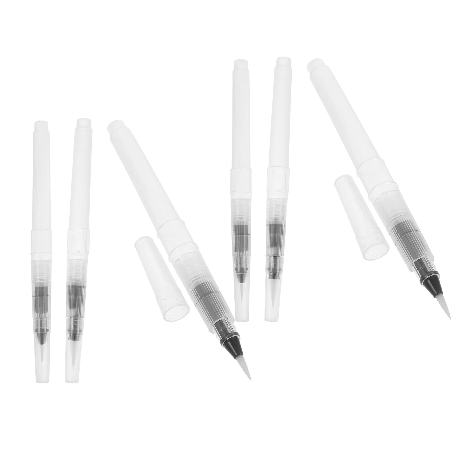 

6Pcs Refillable Watercolor Brush Pens Longlasting Water Supply Precision Nylon Brushes Portable Paint Brush Pen Travel Outdoor