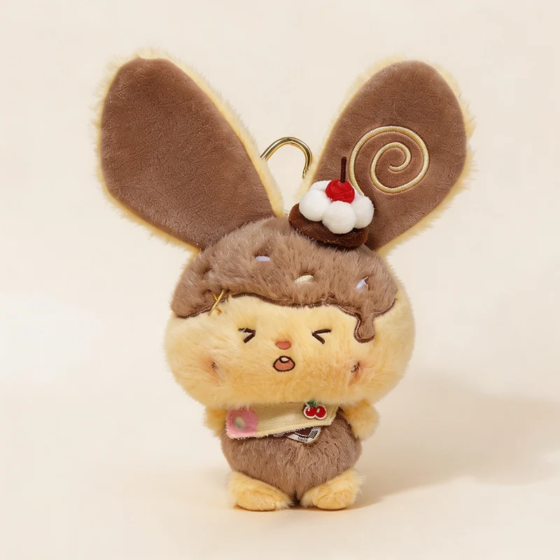 18/28cm Cartoon Rabbit Plush Toy Pendant Kawaii Cream Pudding Strawberry Stuffed Rabbit Dolls Girls Backpack Plush Keychains
