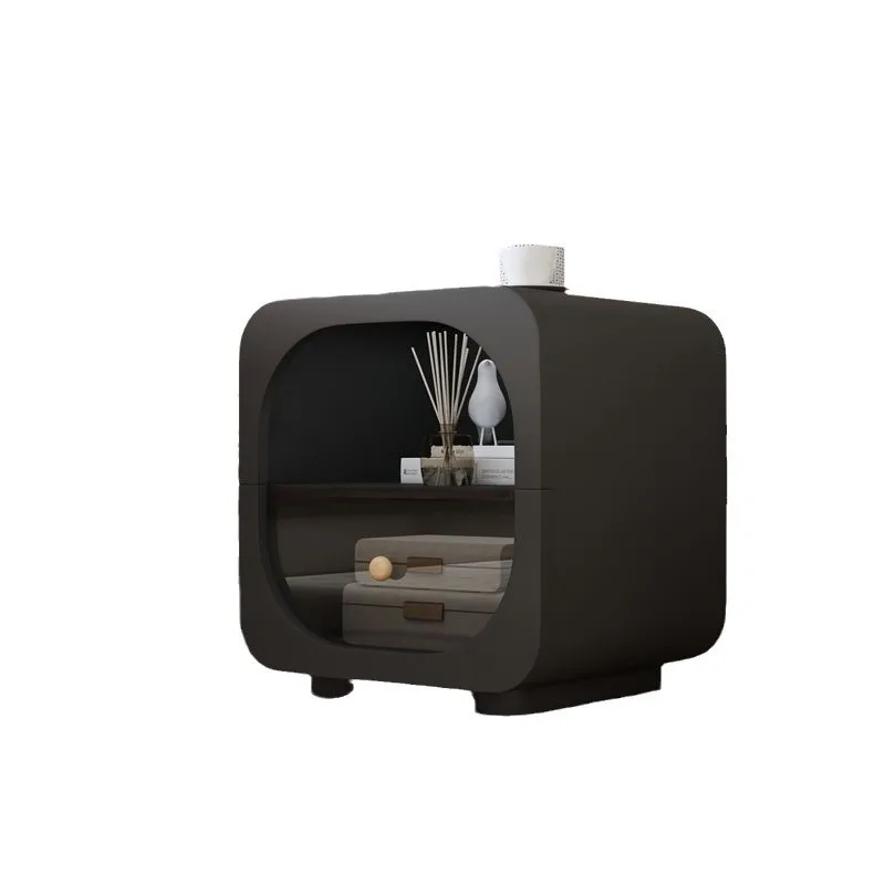 

Nordic, bedside table, black, creative, bedroom, light luxury, storage