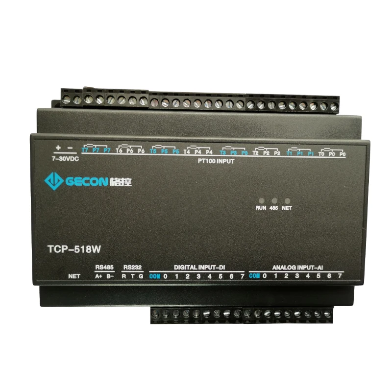 Ethernet Modbus module 8PT100 temperature acquisition 8AI 8DI digital switch input Combination module