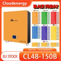 Cloudenergy 48V 150Ah Wall Mounted Lithium LiFePO4 Deep Cycle Battery Pack, 7680Wh Energy, 6000+ Life Cycles, Built-in 100A BMS
