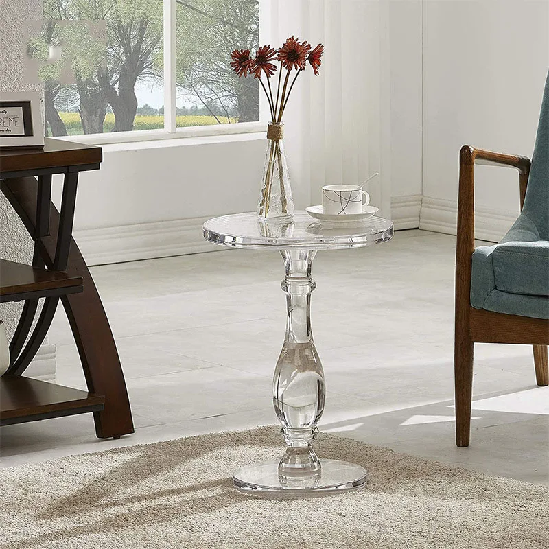 Klare runde Couchtische aus Acryl, keine Montage erforderlich, niedliche Designer-Couchtische für den Eingangsbereich, Tavolino Da Salotto Furniture Home