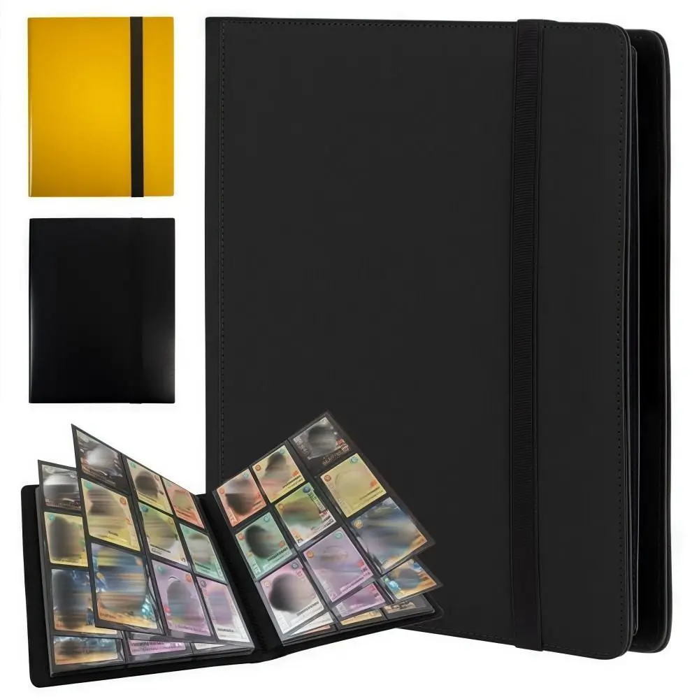 

9 Pocket 20 Pages Trading Card Collection Album 360 Card Capacity HD Transparent Sports Card Binder with Straps Waterproof