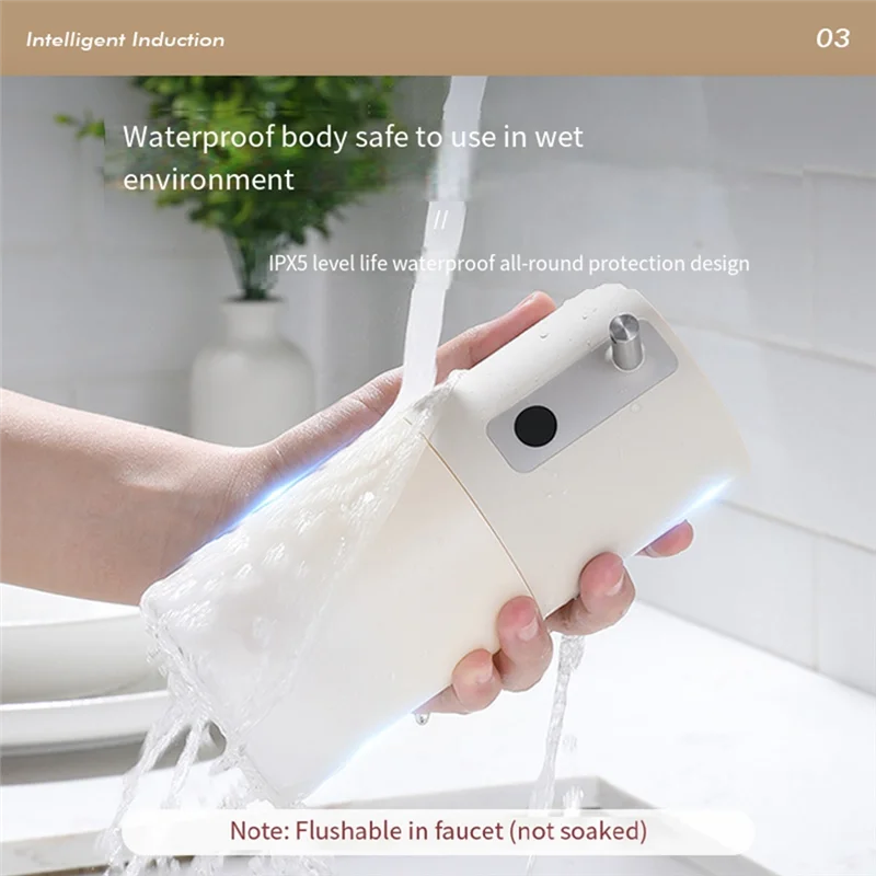 【Flash Sale】Automatic Foam Soap Dispenser Rechargeable Non-Contact Foam Soap Dispenser Suitable For Bathroom And Kitchen