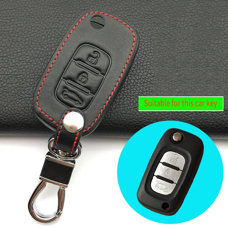 Exquisite Genuine Leather Case Cover Key For Sport Sedan Lada Priora Kalina Granta Vesta X-Ray X-ray 3 buttons protect shell