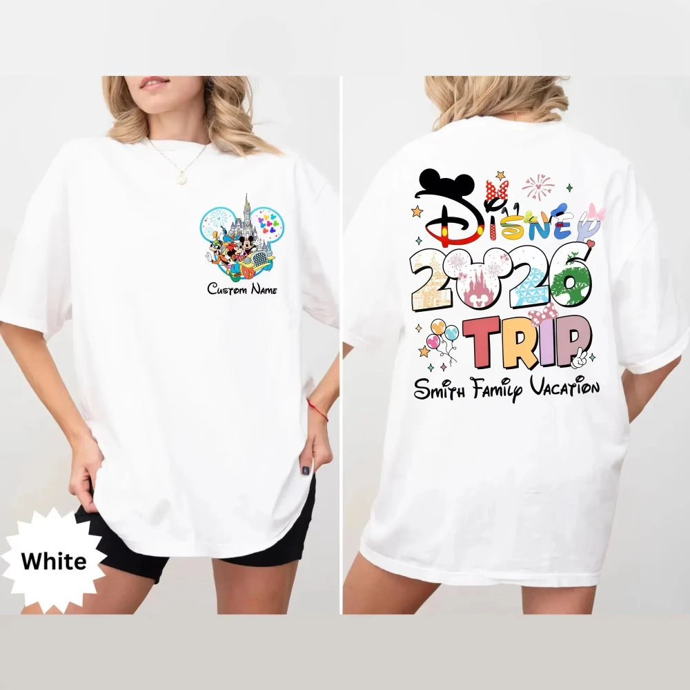 ديزني السفر 2026 تي شيرت ديزني الأسرة السفر التي شيرت ديزني عطلة ديزني الأسرة الوالدين والطفل تي شيرت ديزني زوجين وتتسابق