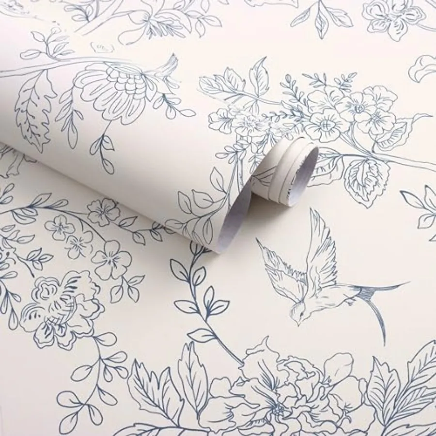 Cream Floral Wallpaper Peel Stick Wallpaper Vintage Floral Peel Stick Wall Paper Removable Boho Self Adhesive Contact Paper for