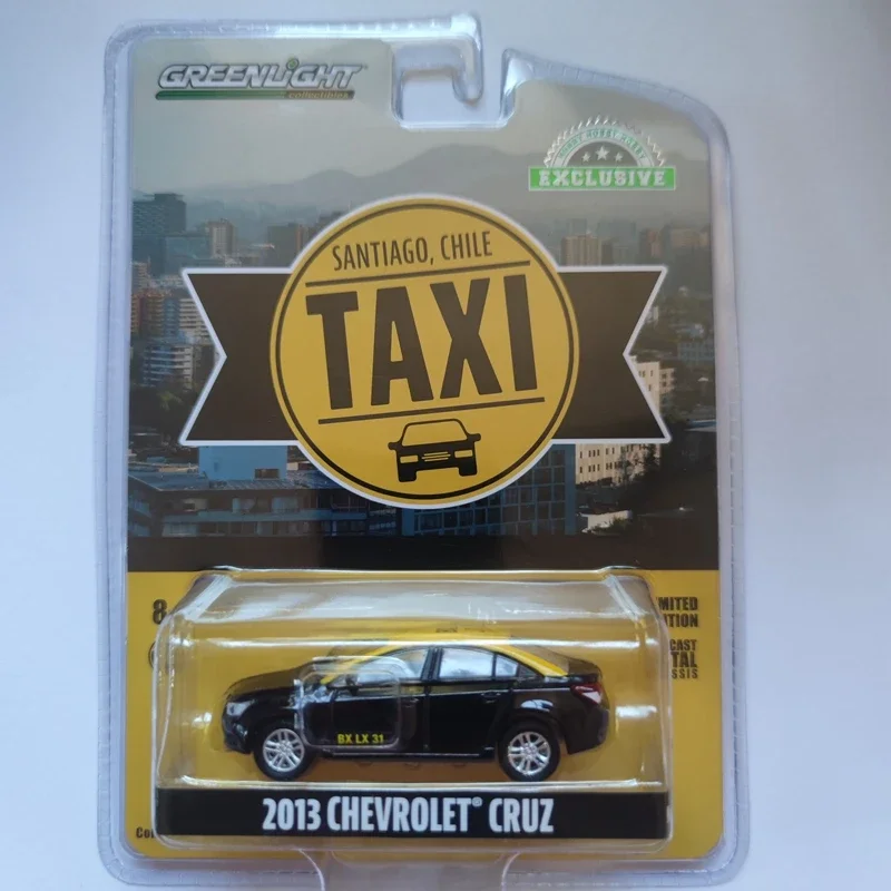 Литой под давлением сплав 1/64 2013, Cruze Santiago, Чили, модель автомобиля такси, черная коллекция для взрослых, статическая игрушка для мальчиков