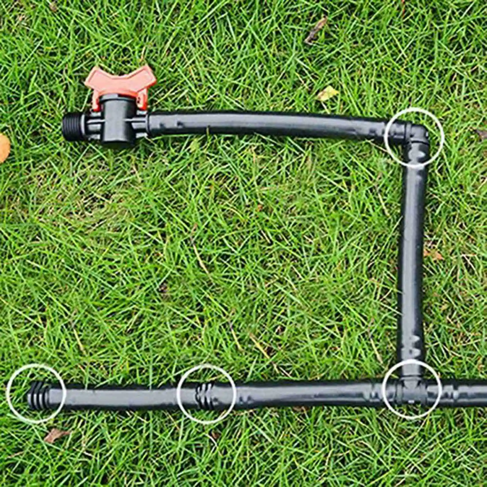 B62B-Irrigation Fittings Kit For Drip Tubing -12 Tees,12 Couplings,12 Ends,12 Elbows - 16Mm Compatible Drip Sprinkler Systems