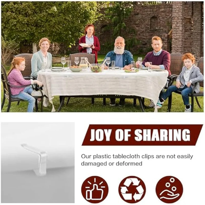 

【Popular】60Pcs Transparent Tablecloth Clips Windproof Table Cover Holder Clamps For Outside,Picnics,Weddings,Camping,Restaurant