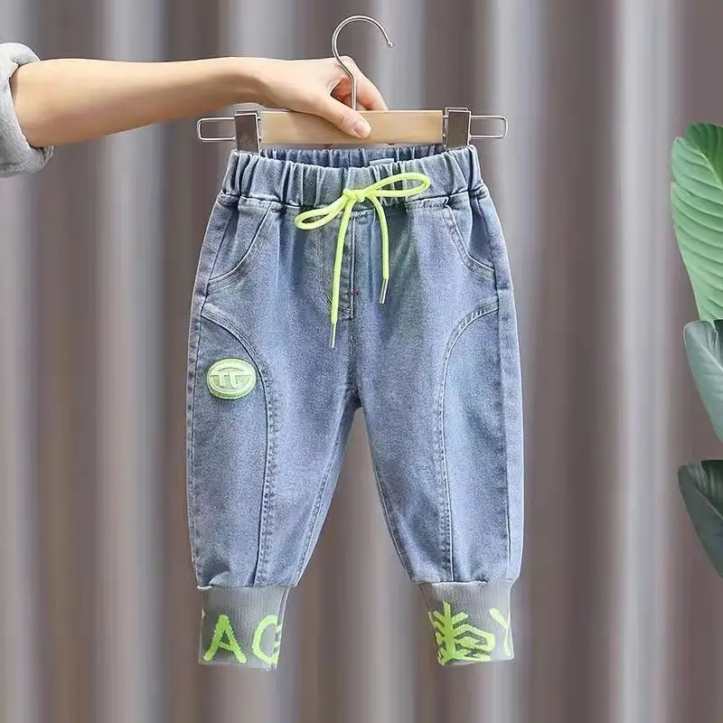 

Boys Spring Jeans 2022 New Children's Pants Foreign Style Baby Spring And Autumn Trousers Foot Pants Kids Derss