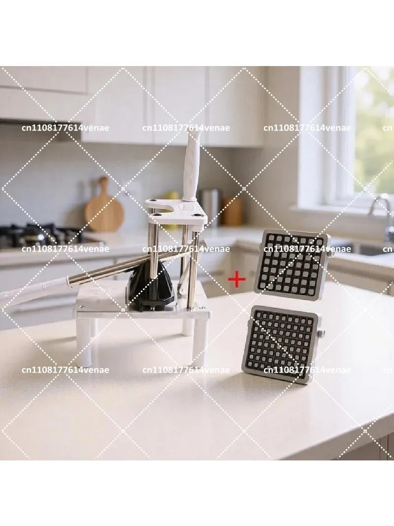 Heavy Duty Potato Chipper, French Fry Cutter & Vegetable Slicer with Interchangeable Blades